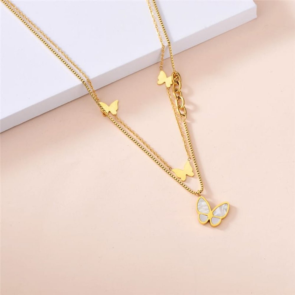 Butterfly Design Multilayer Chain - Picture 2 of 2